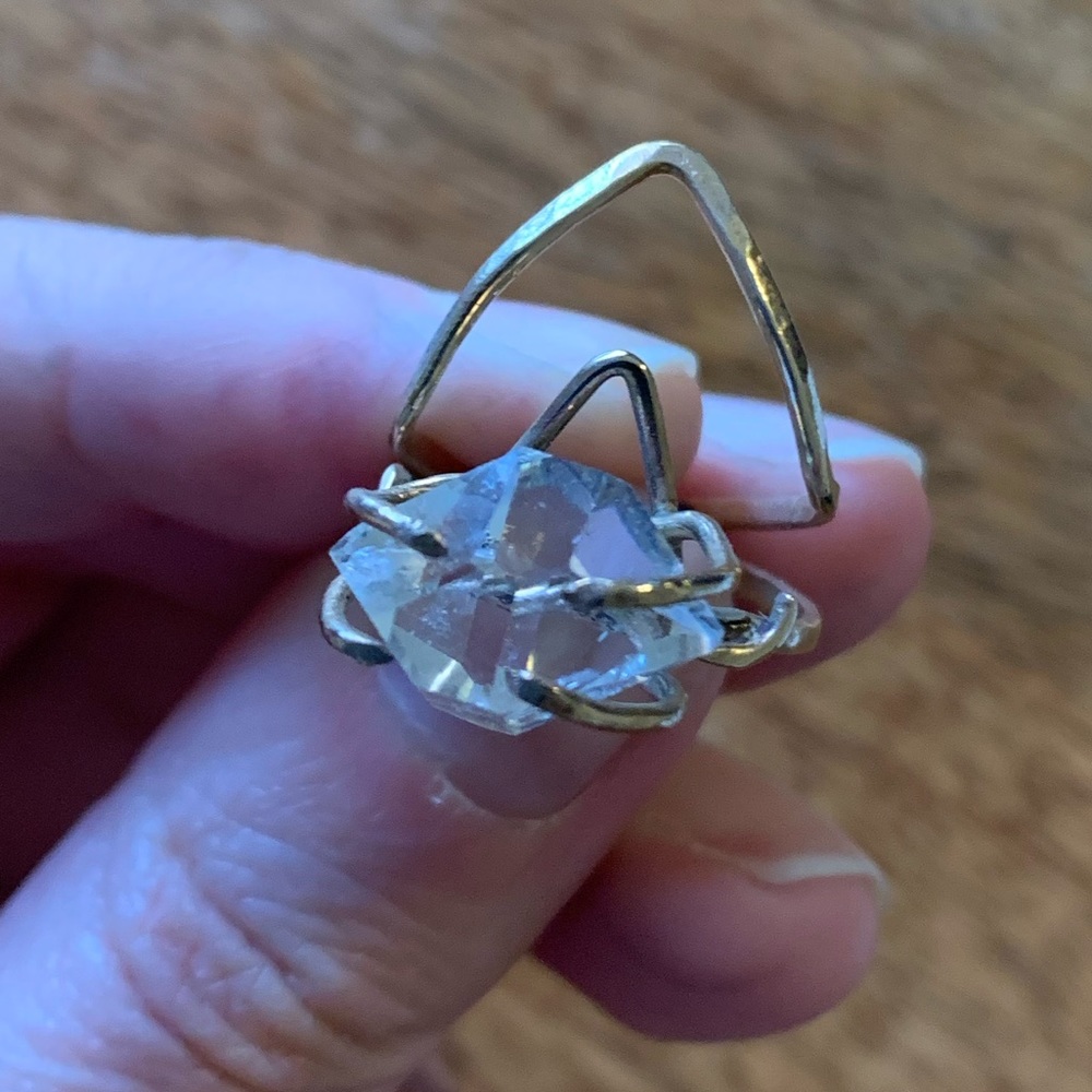 Herkimer Diamond Engagement Ring Set - image 4